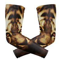 LEVEIS Leopard Pattern Arm Sleeves UV Protection for Men Women Sunblock Protective Gloves Running Golf Cycling Driving Long Arm Cover 1 Pair