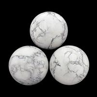 AD Beads Natural Gemstone Harmony Round Ball Crystal Healing Sphere Massage Rock 20~50mm (24 White Turquoise, 30mm)
