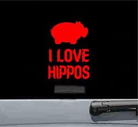 I love hippos hippopotamus Vinyl Decal Sticker (RED)