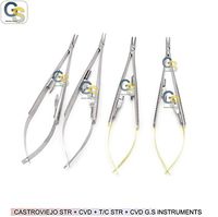 CASTROVIEJO NEEDLE HOLDER STR+CVD 5.5" + T/C CASTROVIEJO NEEDLE HOLDER STR+CVD 5.5"