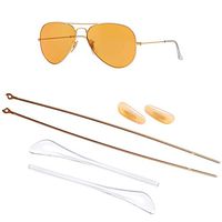 HEYDEFO Replacement Temple Arms Nose Pads Temple Tips Repair Kit for Ray-Ban Aviator RB3025 3025 Sunglasses (Gold)