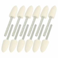 12Pcs, 8mm Conical, 1/8" (3mm) Shank, Mandrel Mounted Wool Felt Finishing Polishing Buffing Wheels Cylinder fit Polishing Polishing Buffing Dremel Rotary Tools ABBOTT