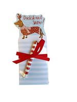 Dachshund Through The Snow 8" x 3" Holiday Notepad with Candy Cane Striped Pen