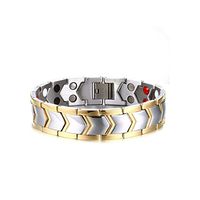 Titanium Steel Double Gold Magnetic Bracelet Men's Bracelet to Friends TBRM-030 (GOLD)