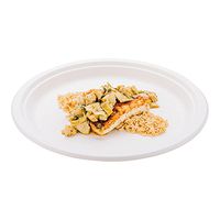 Bagasse Round Large Plate, Dinner Plate - 12" - Durable All Natural, Biodegradable, Disposable Material - 100ct Box - Restaurantware