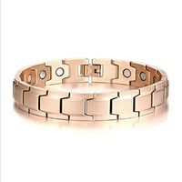 HAIHF Magnetic Bracelets for Men,Stainless Steel Rose Gold Magnetic Bracelet Balance Magnets Bracelets Pain Relief for Arthritis and Carpal Tunnel with Free Link Removal Tool