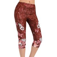 CCatyam Yoga Pants for Women, Trousers Exercise Print Elastic Running Tight Fitness Sexy Fashion Red