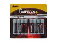 IMPECCA AAA Batteries (8 Pack) High Performance Triple A Alkaline Battery 1.5 Volt LR3 Non Rechargeable for Everyday Clocks Remotes Games Controllers Toys & Electronics
