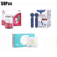 Diabetes Test Kit, Blood Sugar Tester with 50 Codefree Monitor Strips and 50 Lancets, in Mmol/L,B