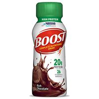 Boost High Protein Complete Nutritional Drink, Rich Chocolate, 8 fl oz Bottle, 12 Pack (Packaging May Vary)