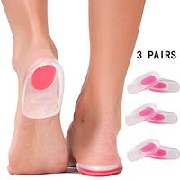 3 Pair Gel Heel Cups Plantar Fasciitis Inserts,bons spur Pain Relief Protector,Silicone Gel Heel Pads for Athletic Shoes, Dress Shoes and Boots