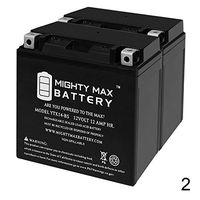 Mighty Max Battery YTX14-BS 12V 12AH Replaces Triumph Daytona 955i Speed '99-'04-2 Pack Brand Product