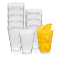 Clear Plastic Cups Disposable Party Cups 336 Pcs - 8 oz Hard Plastic Tumblers - Reusable Bulk Party Punch Cups - Cocktail Drinking Glasses for Parties, Weddings, Christmas, Birthday & All Occasions