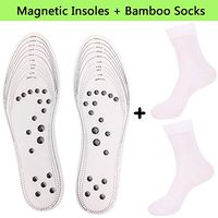 Mindinsole Acupressure Magnetic Massage Insoles for Women and Men, Feet Reflexology Therapy Insole for Plantar Fasciitis, Pain Relief, Weight Loss WashWashable Cuttable Design with 1 Pair Bamboo Socks