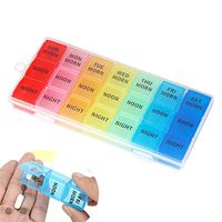 GreatforU Weekly Pill Organizer, 21 Detachable Compartments Dispenser, Medicine Case Reminder with Translucent Snap Box, 7-Day Travel Pill Planner for Medication, Vitamins, (Morning, Noon, Evening)