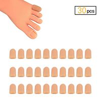 30 Pieces Gel Toe Caps for Little Toe, Silicone Toe Protector Toe Covers for Pinky Toe, Protect Toe from Rubbing, Ingrown Toenails, Corns, Blisters and Other Painful Toe Problems (XS,Beige)
