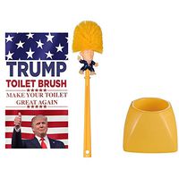 Consio Trump Toilet Paper Brush Bowl with Holder, Funny Gag Gift for Your Friends and Family, Novelty Gift. (Brush + Base)