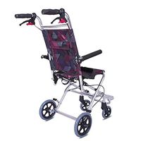 F&T Children's Rollators with Seat Lightweight Portable Wheelchair，Aircraft Wheelchair Aluminum Alloy Children Wheelchair