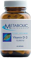 Metabolic Maintenance Vitamin D-3 10,000 IU - Easier Absorption D3 with 300mg Vitamin C for Immune, Mood + Cardiovascular Support (60 Capsules)