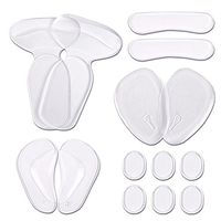 Set of 14 Clear Gel Heel Grips Liners High Heel Inserts Insoles Arch Support Anti Slip Forefoot Cushion Shoes Pad Shoe Stickers High Heel Pads for Foot Pain Relief