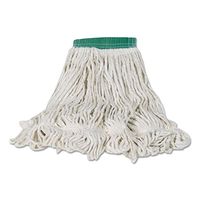 Swinger Loop Shrinkless Mop Heads, Cotton/Synthetic, White, Medium, 6/Carton, New