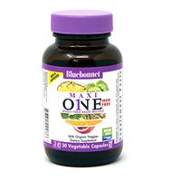 Bluebonnet Nutrition Maxi One (Iron-Free), Whole Food Multiple, Enzymes, Energy, Vitality, Gluten-Free, Kosher, Dairy-Free, Vegetarian Friendly, Soy-Free, Non-GMO, 30 Vegetable Capsule, 1 Month Supply