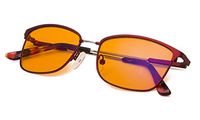 Blue Light Blocking Glasses - Anti Blue Reading Eyeglasses Women- Ladies Amber Orange Nighttime Sleep Readers - Flexible Memory Frame (Red,+1.25)