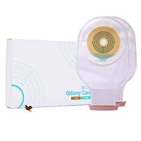 LEIW Colostomy Bags Ostomy Bags with Closure for Colostomy Ileostomy Stoma Care,Hypoallergenic,Cut-to-Fit Drainable Pouch, FDA Approved, Reusable, Pack of 10,Bonus Economy Wash Bottle,A