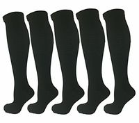 Swell Relief 5 Pair Black Moderate Compression Socks, 15-20 mmHg. L/XL