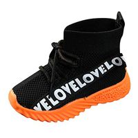 Lurryly Shoes for Girls Size 4,Sandals for Girls Two Years,Girls Sneakers Size 1,Slippers for Boys Age 9,Toddler Cowboy Boots for Boys,Black,Recommended Age:15-18Months,US:6.5 M