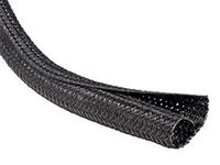 Harness Tech F6 Flame Retardant 1/2-inch Braided Cable Sleeve, Black - 25 Ft