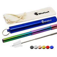 WildCart | Collapsible Rainbow Straw with Case | Portable | Reusable | Telescopic | Stainless Steel | Eco Friendly