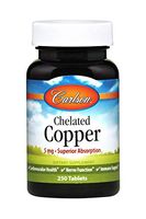 Carlson - Chelated Copper, 5 mg, Superior Absorption, Cardiovascular Health, Nerve Function & Immune Support, 250 Tablets