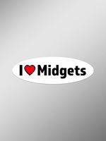 I Love Midgets Vinyl Decals Stickers ( Two Pack ) | Cars Trucks Vans Windows Walls Laptop Cups | Printed | 2 - 5.5 Inch Decals | KCD1427