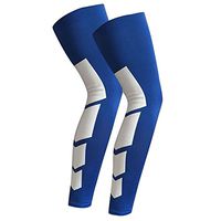 Baiyu 1 Pair Knee Leg Shin Long Sleeve Basketball Compression Guard Protector Gear Stretch Shin Sleeves Covers Antislip Injury Relief for Running Cycling Rugby Football Crossfit Various Colors- XL