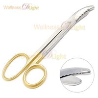 WDL Heavy Duty German Grade Stainless Steel Plaster Cast Cutting Shears Scissors 9.5" with One Serrated Blade and Gold Handle