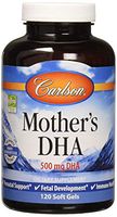 Carlson - Mother's DHA, 500 mg DHA, Prenatal Support, Fetal Development & Immune Health, 120 Softgels