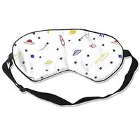 100% Silk Sleep Mask Eye Mask Space Themed Patterns Soft Eyeshade Blindfold with Adjustable Strap for Sleeping Travel Work Naps Blocks Light