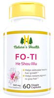 Fo-Ti, Promotes Healthy Hair Growth Supplement, 100% Satisfaction Guarantee, He Shou Wu, 1120 MG Per Serving, 60 Veggie Capsules, Nature's Health