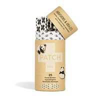 PATCH Kids Eco-Friendly Organic Bamboo Bandages for Abrasions & Grazes Hypoallergenic Wound Care for Sensitive Skin, Compostable, Biodegradable, Latex Free, Plastic Free, Zero Waste, Coconut Oil, 25ct