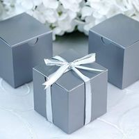 Efavormart 100 pcs of 3x3x3 Silver Favor Box for Candy Treat Gift Wrap Box Party Favor Boxes for Bridal Shower Wedding Party