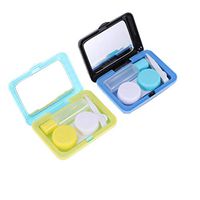 Milisten 2pcs Contact Lens Travel Kit Suitcase Shape Contact Lens Case Container Holder with Tweezers and Solution Bottle Mirror Black Green