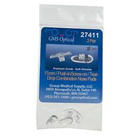 GMS Optical® Tear Drop Shaped Push-in/Screw-in Soft Silicone Eyeglass Nose Pads (11mm, 2 Pair)