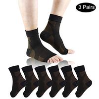 Plantar Fasciitis Foot Compression Socks- ACODQR 3 Pairs Elasticity Foot Sleeves for Man and Woman Ankle Brace & Arch Support