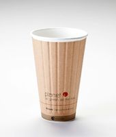 16 Oz. Biodegradable Hot Drink Cup PLA Lined Built-in Heat Sleeve (Pack of 280)