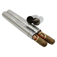 JUJOR Grade 304 Stainless Steel Cigar Case 2 Tube