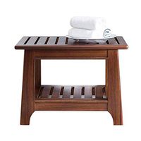ZHAOYONGLI Bathing Aid for Bathroom Stool Wood Shower Room Waterproof Non-Slip Bath Stool Home Anti-Corrosion Stool Bathroom Furniture (Color : Walnut Color, Size : 564040cm)