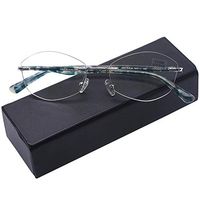 Rimless Computer Reading Glasses Women Fashion Designer Blue Light Blocking with UV400 Protect Clear Lens Pattern Frame Ladies Readers,3.0