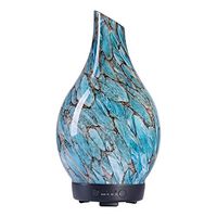 COOSA Essential Oil Diffuser, Art Glass Ultrasonic Aromatherapy Diffuser with Timer and Waterless Auto Shut-Off, 7 Colors LED Night Lights for Home Yoga Spa（100ML） (Blue)