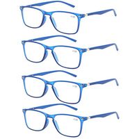 Reading Glasses with Strong Spring Hinge Eyeglasses Frames for men and women readers (4 Blue, 2.0)